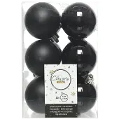 Décoris Kerstballen set | | Ø 6 cm | 12 stuks (Zwart)