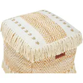 Beliani ALUPOLA - Poef-Beige-Jute, Katoen