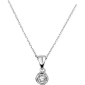 The Jewelry Collection Zilver Gerhodineerde Collier zirkonia 41 + 4 cm 1329796