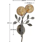 LUCANDE Wandlamp Evory, dimbaar, zwart, Woon-/ Eetkamer, metaal, Florentijns, Wandlamp