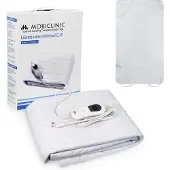 Mobiclinic - Plaid - Warmte deken - Individuele onderdeken - Elektrisch deken - 3 temperatuurniveaus - 150x80cm - Elektrische Warmtedeken - Automatische uitschakeling - LED-indicator - Wasbaar - Wit