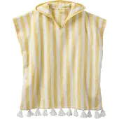 Vertbaudet Personaliseerbare gestreepte badponcho voor kinderen geel, gestreept