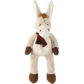 J-Line knuffel Ezel + Sjaal - polyester - beige/bruin - large