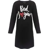Temptation Dames Nachthemd - Ronde Hals - Bigshirt - Zwart - Maat S