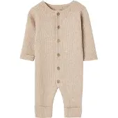 Vertbaudet Geribde babypyjama met lange mouwen gechineerd beige