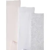 Vertbaudet 3 paar tricot maillots voor baby's wit/lichtroze/grijs chiné