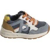 Vertbaudet Babysneakers met veters en rits jeansblauw