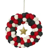 Vertbaudet Vilten kerstkrans rood
