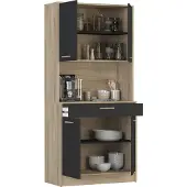 Young Furniture Keukenkast Star 176 cm hoog chene eiken met zwart