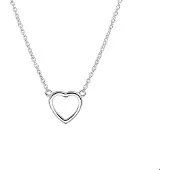 The Jewelry Collection Zilver Gerhodineerde Collier hart 1 1324380