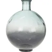 Cozy ibiza Grijze vaas van gerecycled glas rond