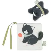 Kaloo Knuffelboek Kat - Stofboek voor baby's met een pluche knuffel