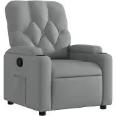 DKD Home Decor Fauteuil verstelbaar stof lichtgrijs
