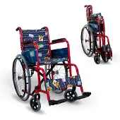Mobiclinic Teatro - Rolstoel - Kinderrolstoel - Opvouwbare - 40,5cm zitting - Grote wielen - Met voetsteunen - Kinderontwerp - Stevig en lichtgewicht - Tot 100 kg