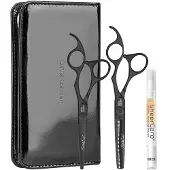 Olivia Garden SilkCut Matt Black Set HS 5,75 Zoll und Modellierschere 6,0 Zoll