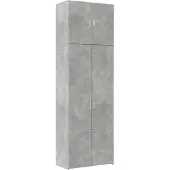 vidaXL Hoge kast, betonkleur, 80x42,5x249 cm, houtvezelplaat