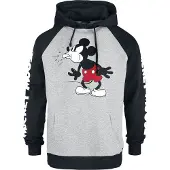 Minnie & Mickey Mouse - Disney Trui met capuchon - Tongue Out - S tot L - voor Mannen - grijs-zwart - Maat L