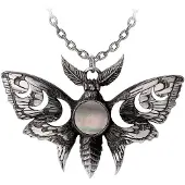 Alchemy Gothic - Gothic Halsketting - Lunar Moth - zwart-zilverkleurig - Maat Standard