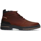 Manfield Cognac leren veterboots | Maat 41
