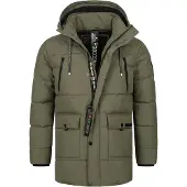 Indicode Winterparka ' Wess ' groen / zwart