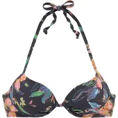 LASCANA Bikinitop 'Malia' azuur / antraciet / lichtgroen / oranje