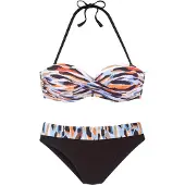 LASCANA Bikini smoky blue / kastanjebruin / oranje / zwart