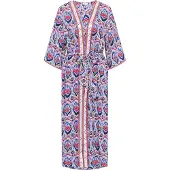 IZIA Kimono crème / blauw / oranje / pink