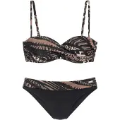 LASCANA Beugelbikini in bandeaumodel met dierenprint | Maat 34
