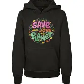 Mister tee Sweatshirt 'Save And Love' geel / groen / oranje / pink / zwart