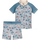 Playshoes UV-bescherming smoky blue / blauw denim / donkeroranje / wijnrood