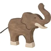 Holztiger Wildernis - Olifant Slurf Omhoog - 18X3X16Cm - Houten Figuur - Handgemaakt