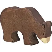 Holztiger Wildernis - Bruine Beer Etend - 15X3X11Cm - Houten Figuur - Handgemaakt