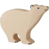 Holztiger Zeedieren - Ijsbeer - 15X3X12Cm - Houten Figuur - Handgemaakt