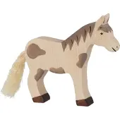 Holztiger paard staand gevlekt speelgoedfiguur