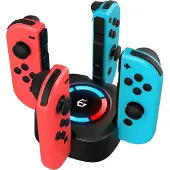 Ginza.se - Premium Oplaadstation Geschikt voor 4 Switch Joy-Con Controllers - USB-C - Zwart