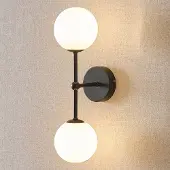 LumenXL Moderne wandlamp, 2-lichts zwart - Runda