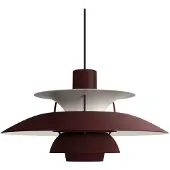 Louis Poulsen Hanglampe , PH 5 500, Rood, Woonkamer, Metaal