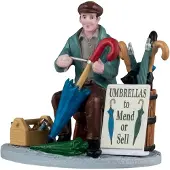 Lemax Caddington Village Kerstdorpminiatuur Umbrella Vendor (paraplu Verkoper) 4,4 X 5,8 X 5,6 Cm