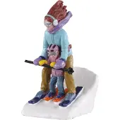 Lemax Vail Village Kerstdorpminiatuur Mommy & Me Ski (samen Skiën) 3,6 X 4,6 X 7,5 Cm