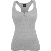 Urban Classics Top - Ladies Button Tanktop - L tot 5XL - voor Vrouwen - grijs | Maat XXL