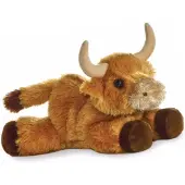 Aurora Pluche Schotse Hooglander koeien knuffeldier 20 cm - Knuffel boederijdieren