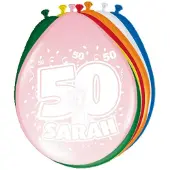 Folat 24x stuks Leeftijd ballonnen versiering 50 jaar Sarah - Ballonnen