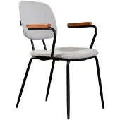 Livin24 Scandinavische eetkamerstoel Oskar beige gerecyclede stof