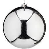 Krist+ Grote decoratie kerstbal - zilver - 20 cm - kunststof - Kerstbal