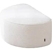 Livin24 Hocker Mio halve maan ribstof off white