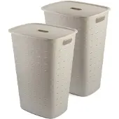 Curver Softex Wasmand met Deksel 56L - 2 stuks - Beige