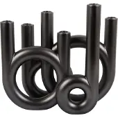Present Time kandelaar rings large metallic dark grey