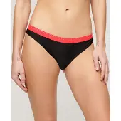 Superdry Dames Bikinibroekje klassiek elastisch zwart (L), Strandkleding, Gerecycled polyester, Duurzaam W3010386A