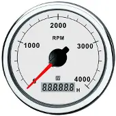 VETUS 0-5000rpm Tachometer 12-24v Zilver 100 mm