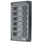 VETUS P6 Fuses Switches Panel With Circuit Breaker Zwart 24V
